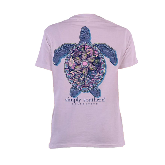 Simply Southern Ladies Sea Turtle Graphic Aster Purple T-Shirt MNDLTRTL-ASTER