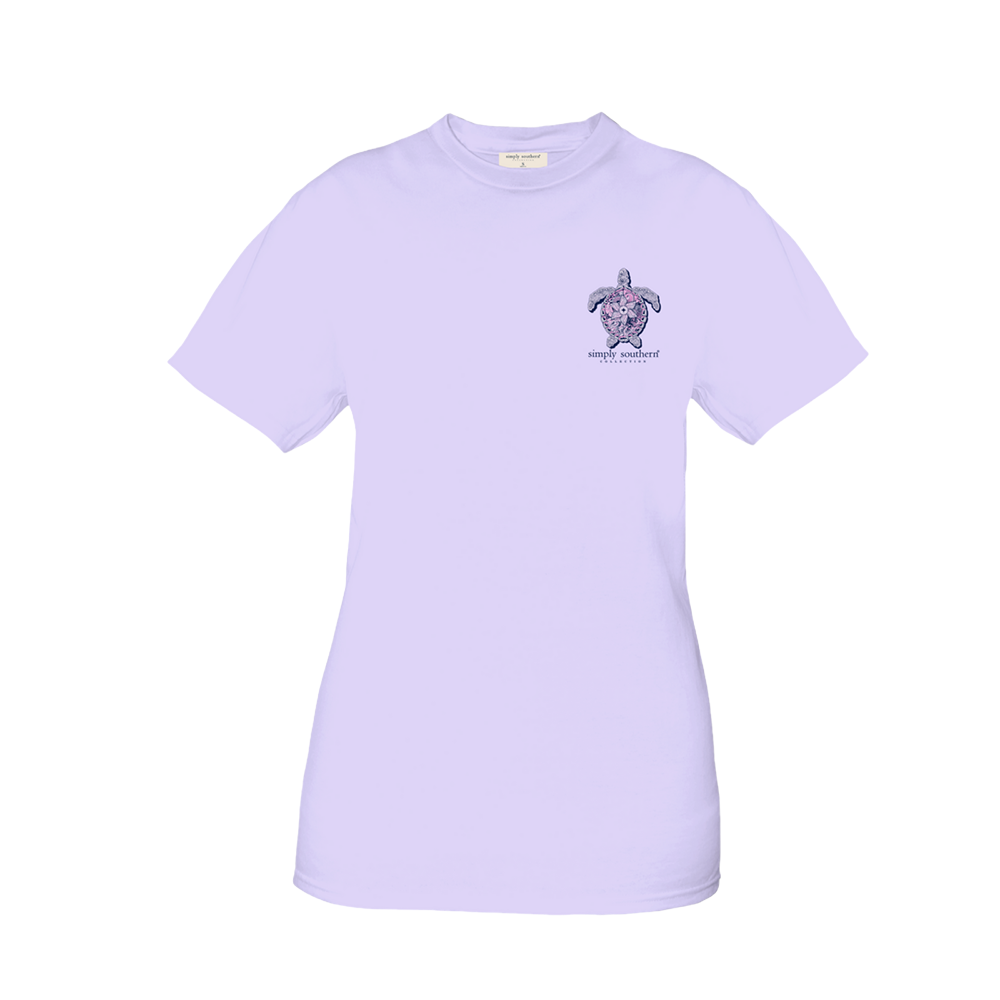 Simply Southern Ladies Sea Turtle Graphic Aster Purple T-Shirt MNDLTRTL-ASTER