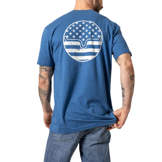 Kimes Ranch Men's American Bullseye Heather Cool Blue T-Shirt MSH0000019-BL017