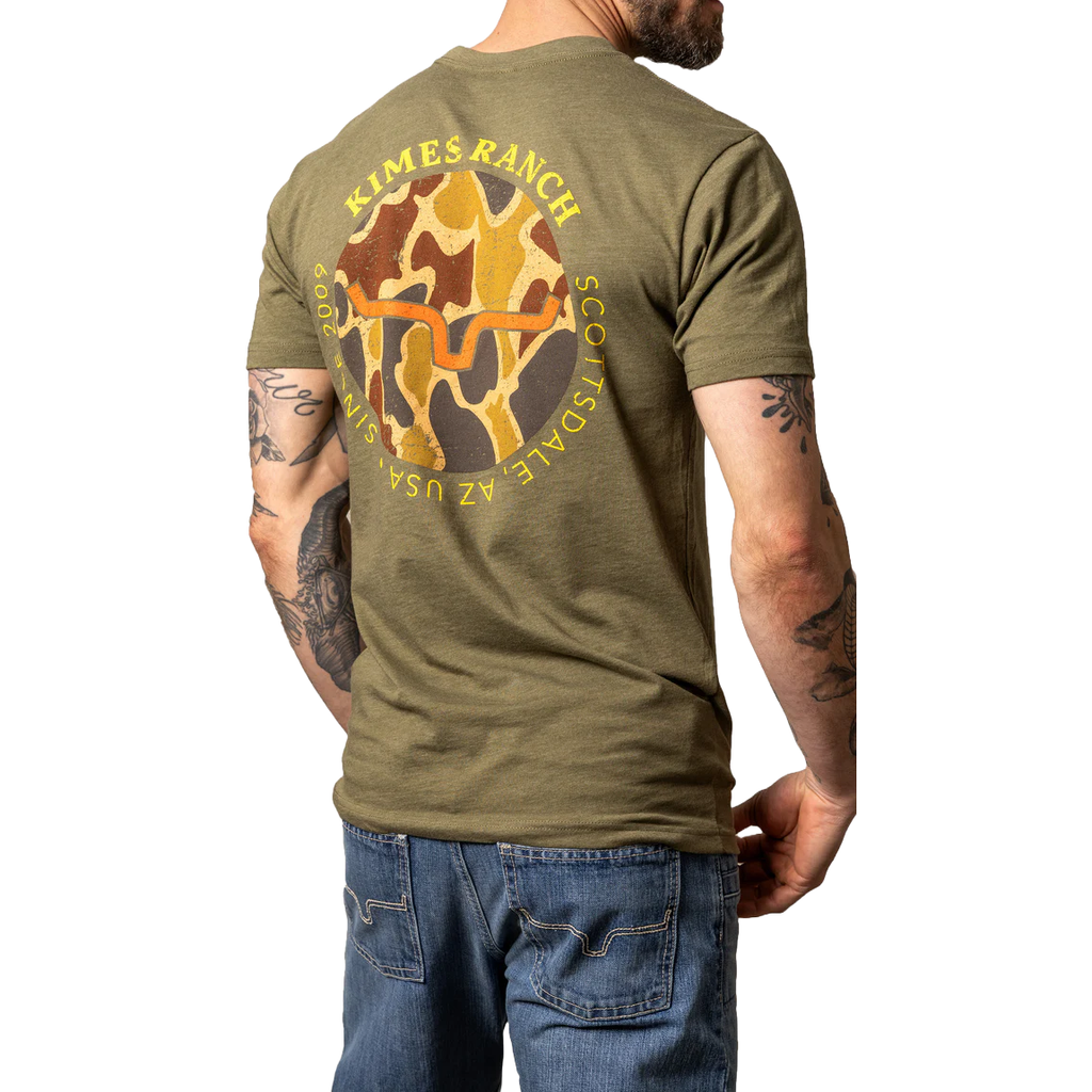 Kimes Ranch Men's Circular Duck Camo Military Green T-Shirt MSH0000102
