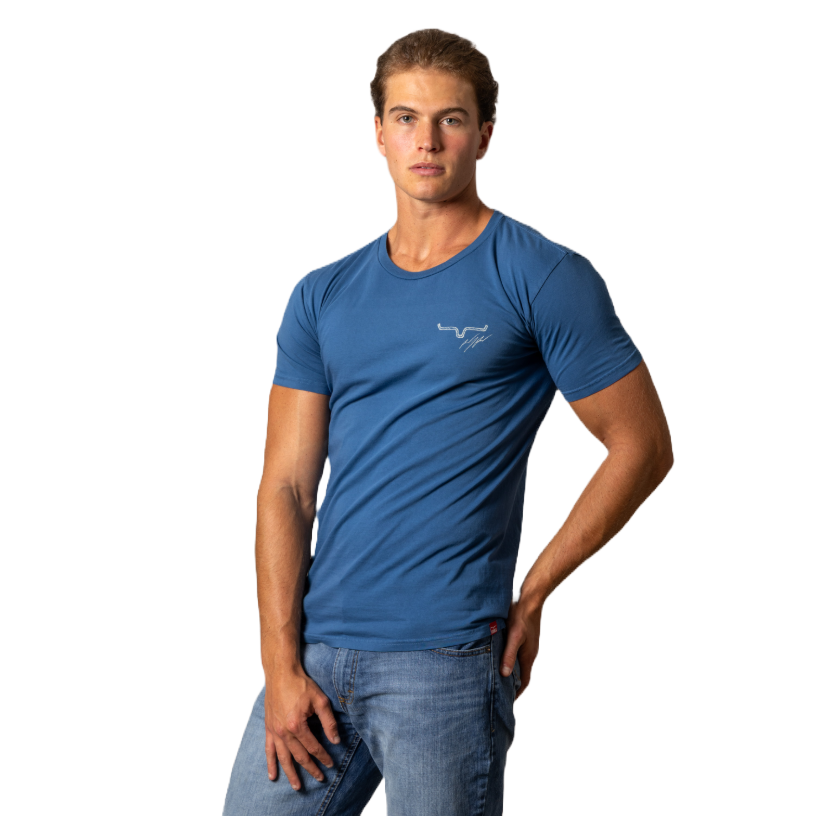 Kimes Ranch Men's Winning Ride RP Graphic Denim Blue T-Shirt MSH0000122-BL009