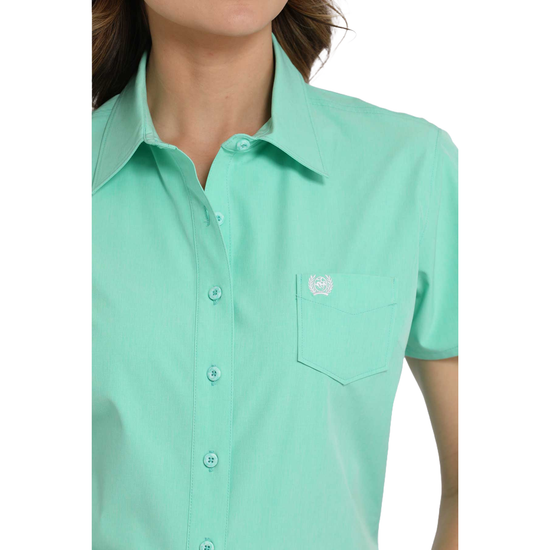 Cinch Ladies Arenaflex Teal Button Down Shirt MSW9162003