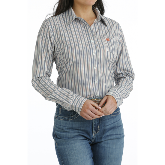 Cinch Ladies Arenaflex Multicolor Striped Button Down Shirt MSW9163021