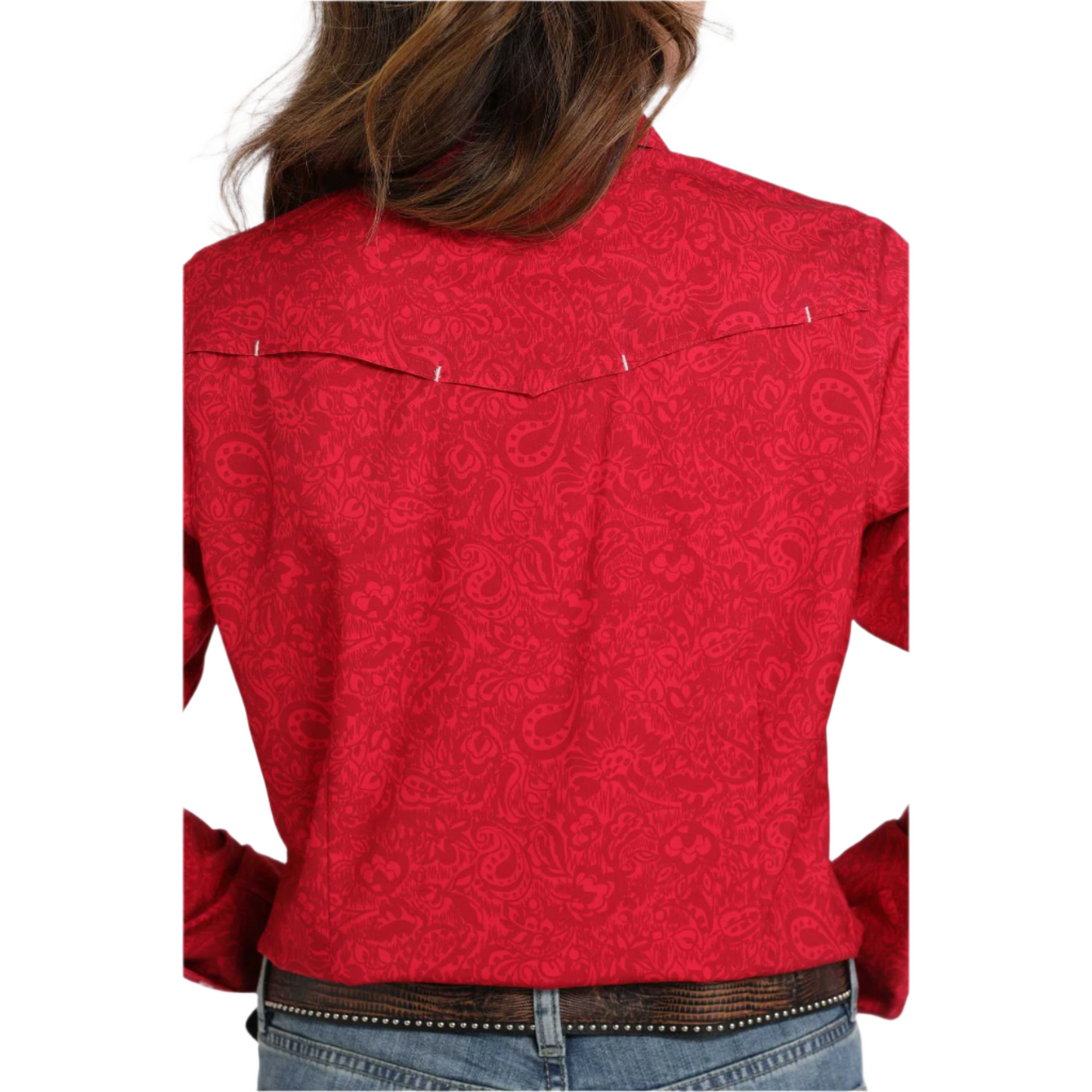 Cinch Ladies Pink Floral Print Snap Front Western Shirt MSW9206003