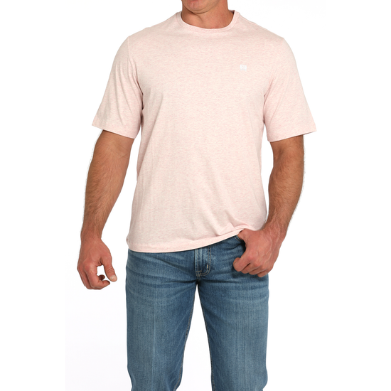 Cinch Men's Solid Pink Heather Logo Graphic T-Shirt MTK1650003
