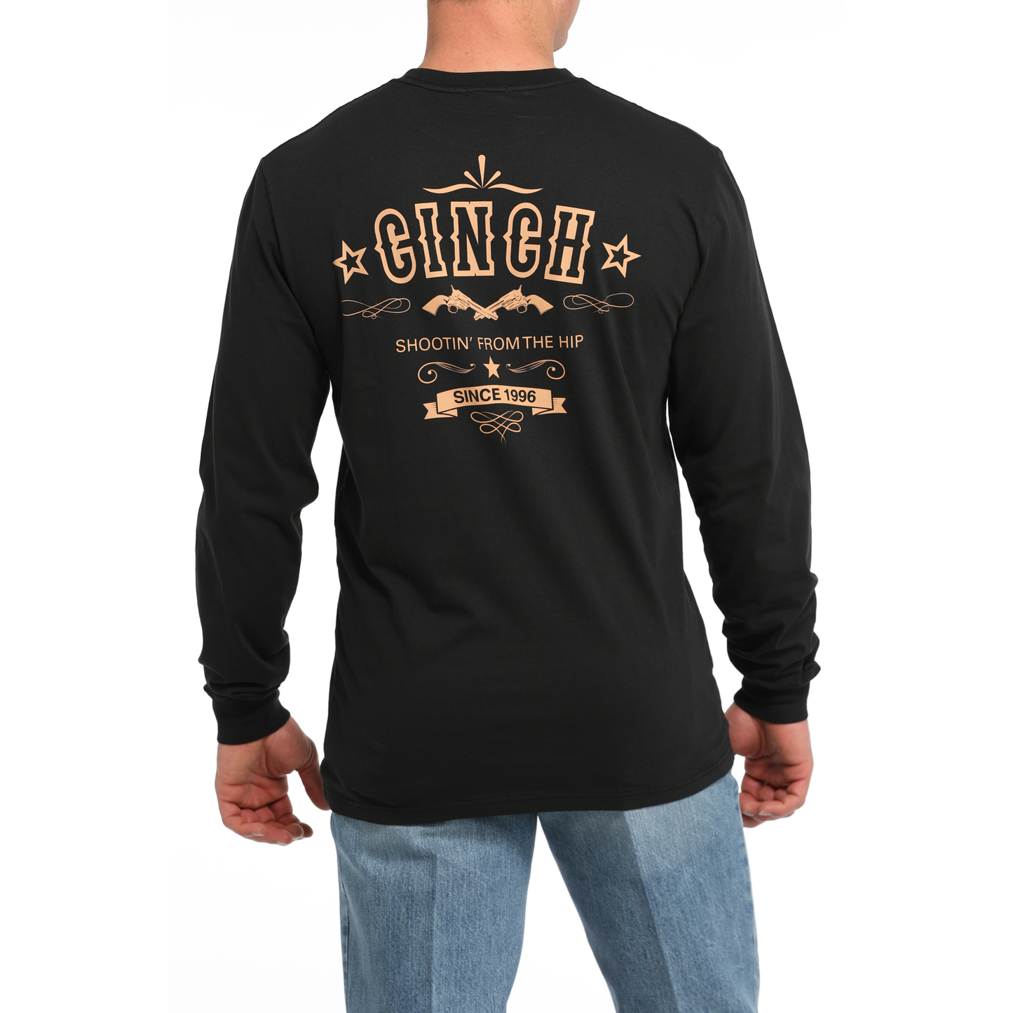 Cinch Men's Black Shootin' From The Hip Long Sleeve T-Shirt MTK1721016