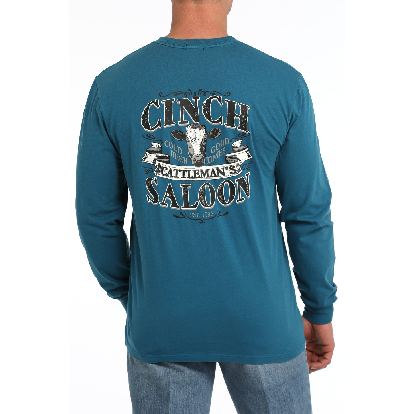 Cinch Men's Cattleman's Saloon Graphic Teal T-Shirt MTK1721018