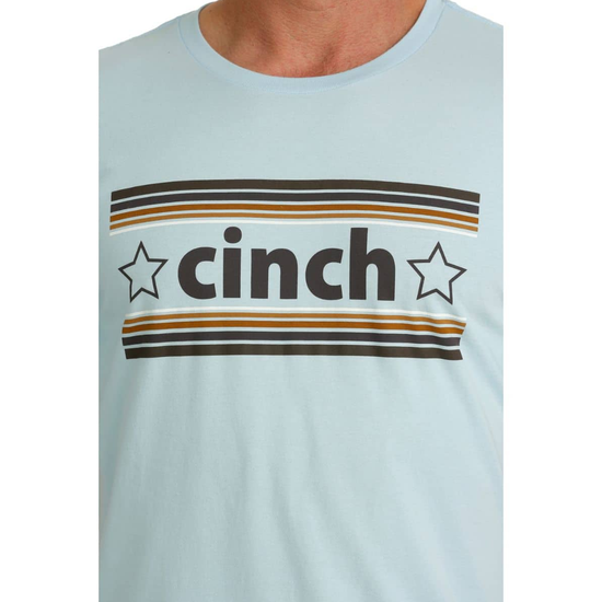 Cinch Men's Retro Light Blue Graphic T-Shirt MTT1690616