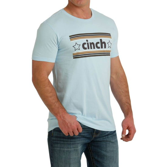 Cinch Men's Retro Light Blue Graphic T-Shirt MTT1690616