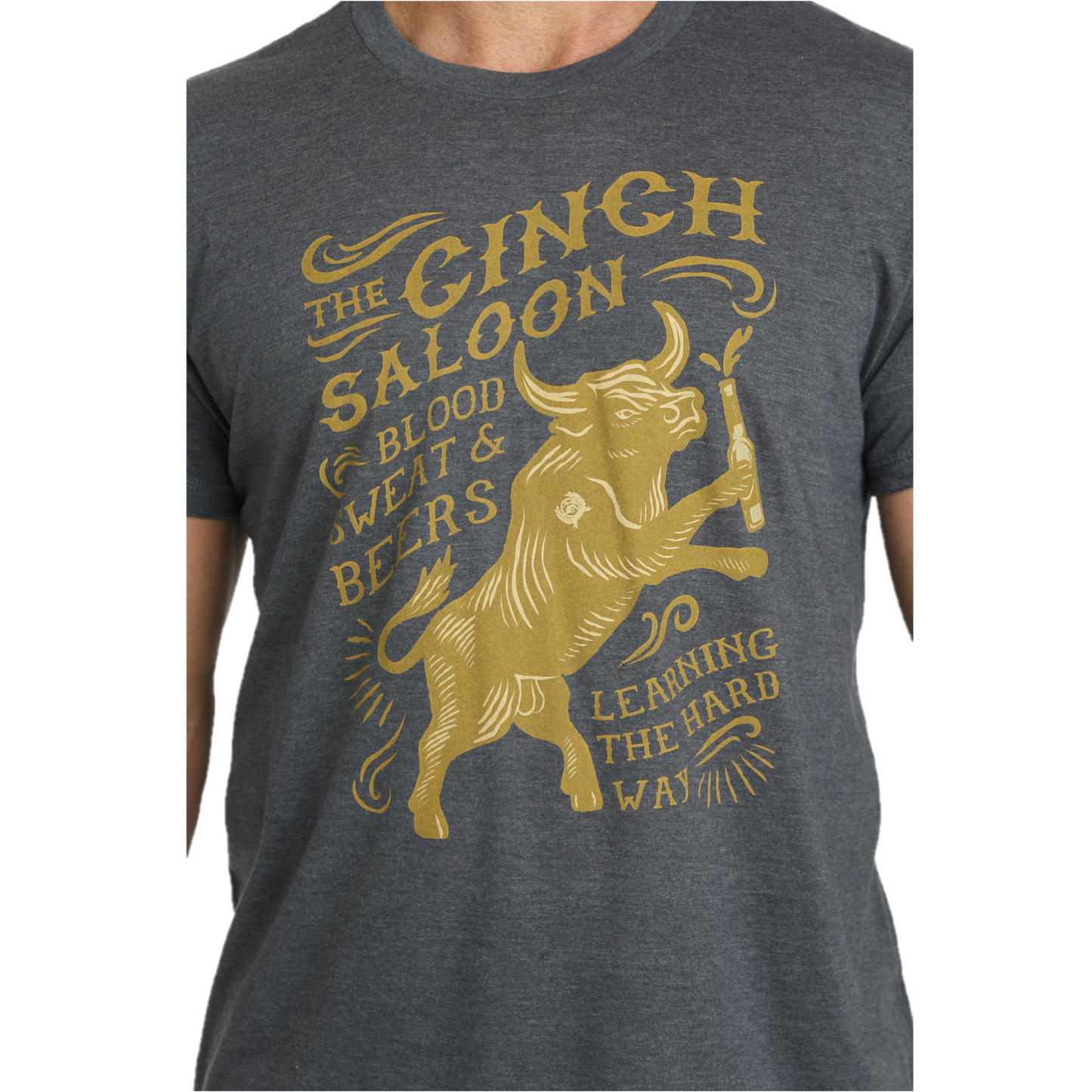 Cinch Men's Charcoal Saloon Blood Sweat & Beers T-Shirt MTT1690617