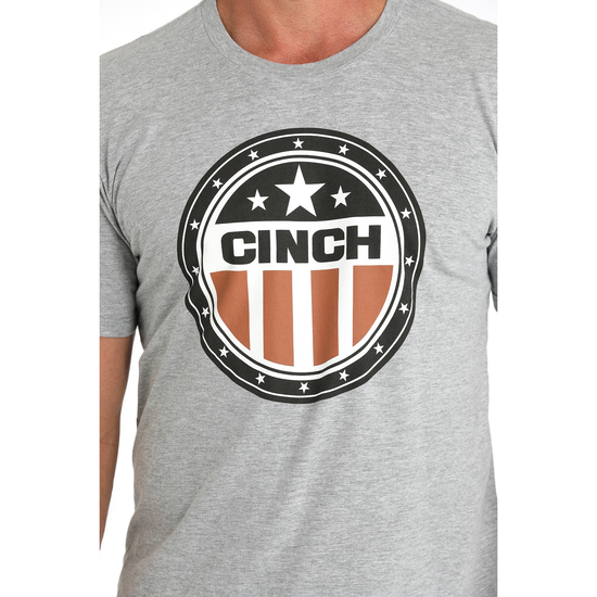 Cinch Men's Heather Grey Logo Graphic Short Sleeve T-Shirt MTT1690647