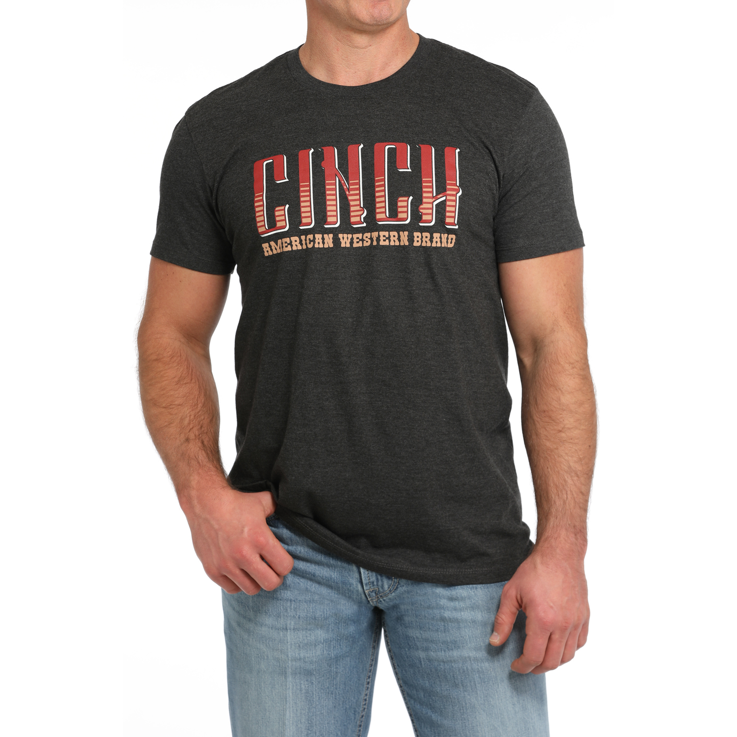 Cinch Men's Graphic Logo Short Sleeve Charcoal T-Shirt MTT1690650