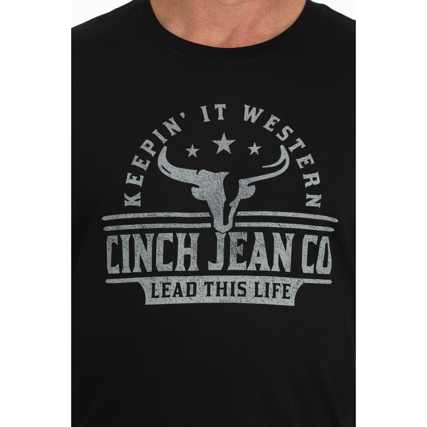 Cinch Men's Black Keepin' It Western Short Sleeve T-Shirt MTT1690654