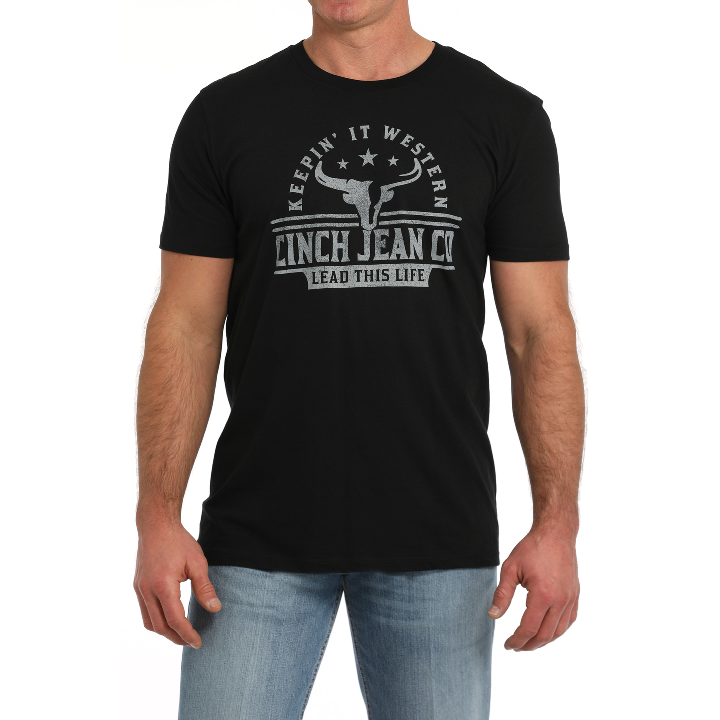Cinch Men's Black Keepin' It Western Short Sleeve T-Shirt MTT1690654