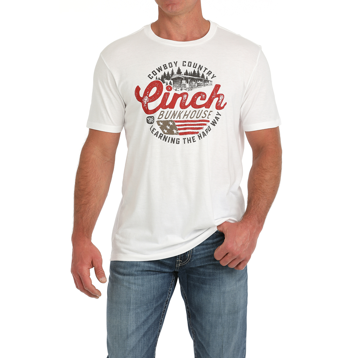 Cinch Men's White Cowboy Country Short Sleeve T-Shirt MTT1690659