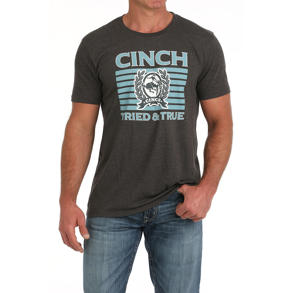 Cinch Men's Classic Graphic Charcoal Short Sleeve T-Shirt MTT1690663