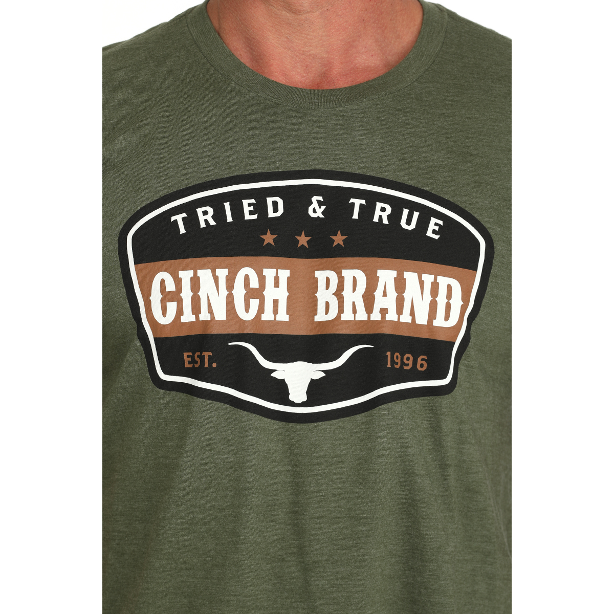Cinch Men's Olive Green Tried & True Short Sleeve T-Shirt MTT1690672