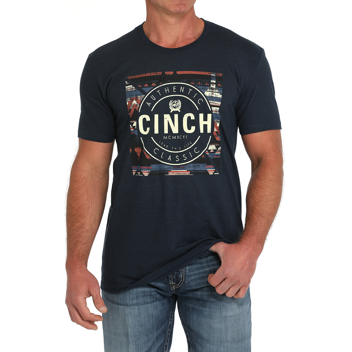 Cinch Men's Navy Logo Graphic Short Sleeve T-Shirt MTT1690674