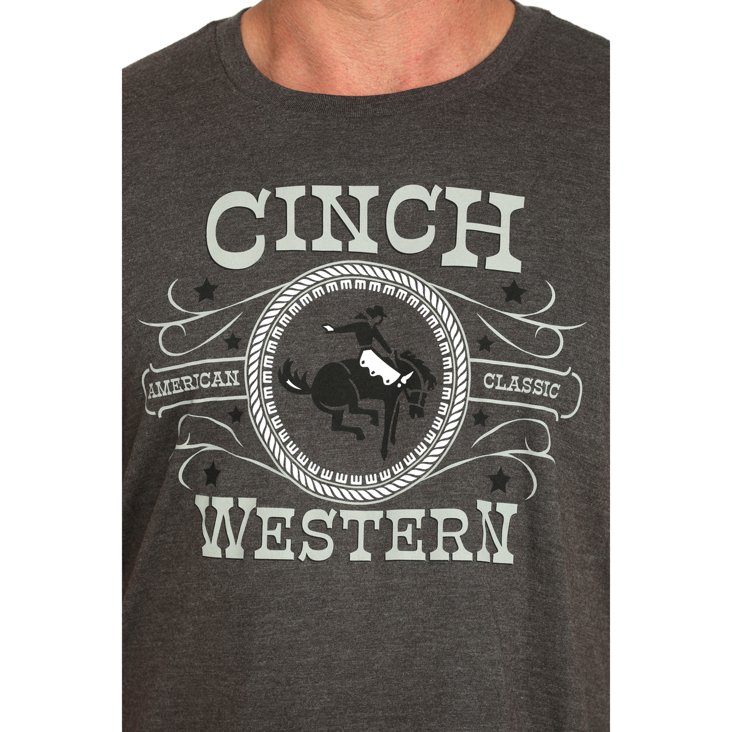 Cinch Men's Putty Logo Charcoal Graphic T-Shirt MTT1690678