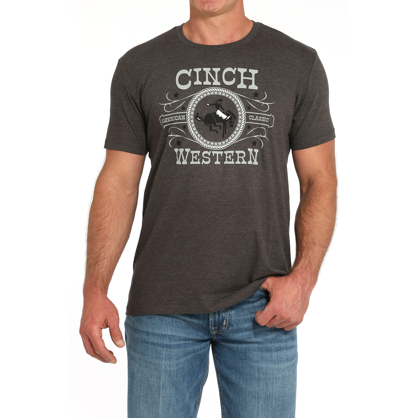 Cinch Men's Putty Logo Charcoal Graphic T-Shirt MTT1690678