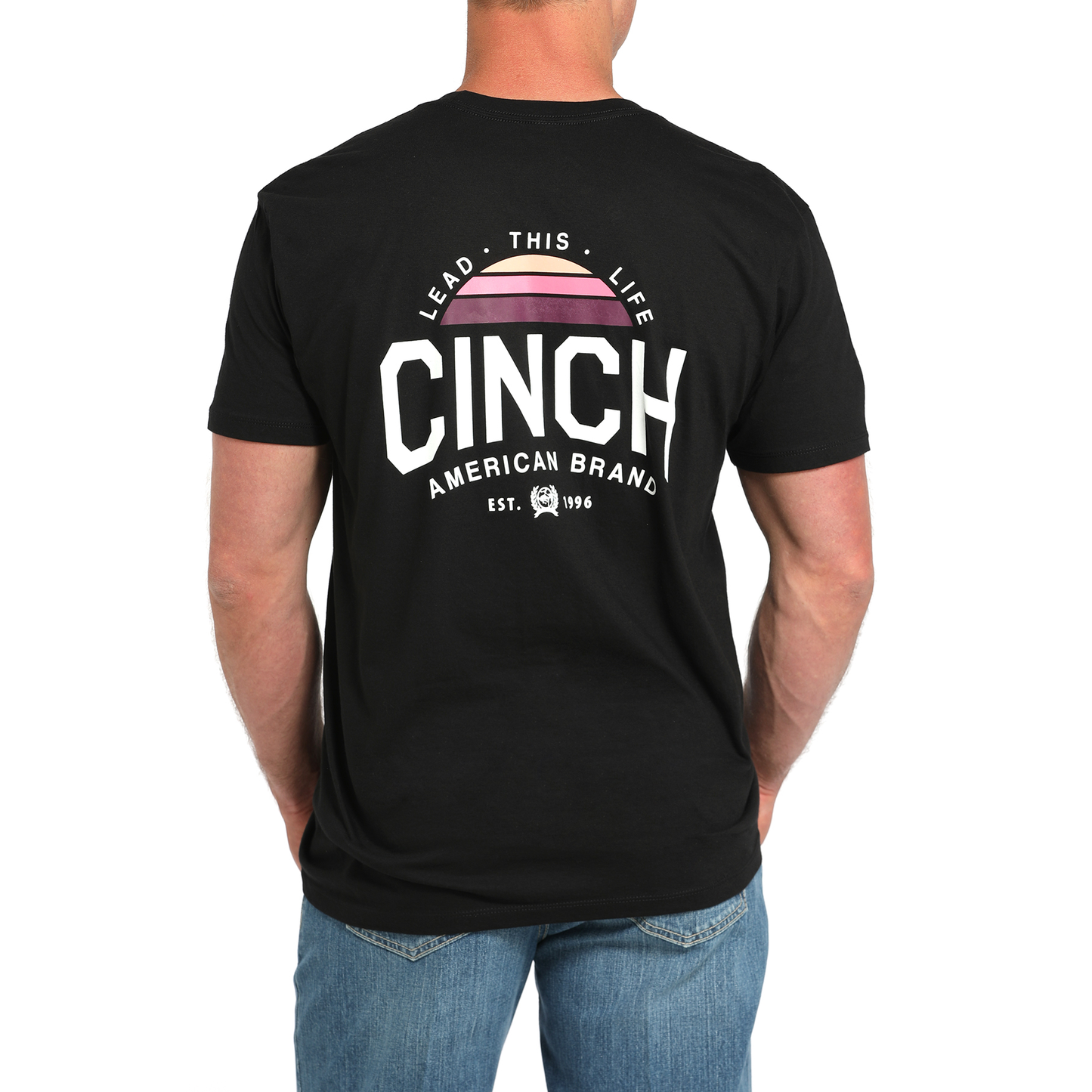 Cinch Men's Lead This Life Logo Black Graphic T-Shirt MTT1690679