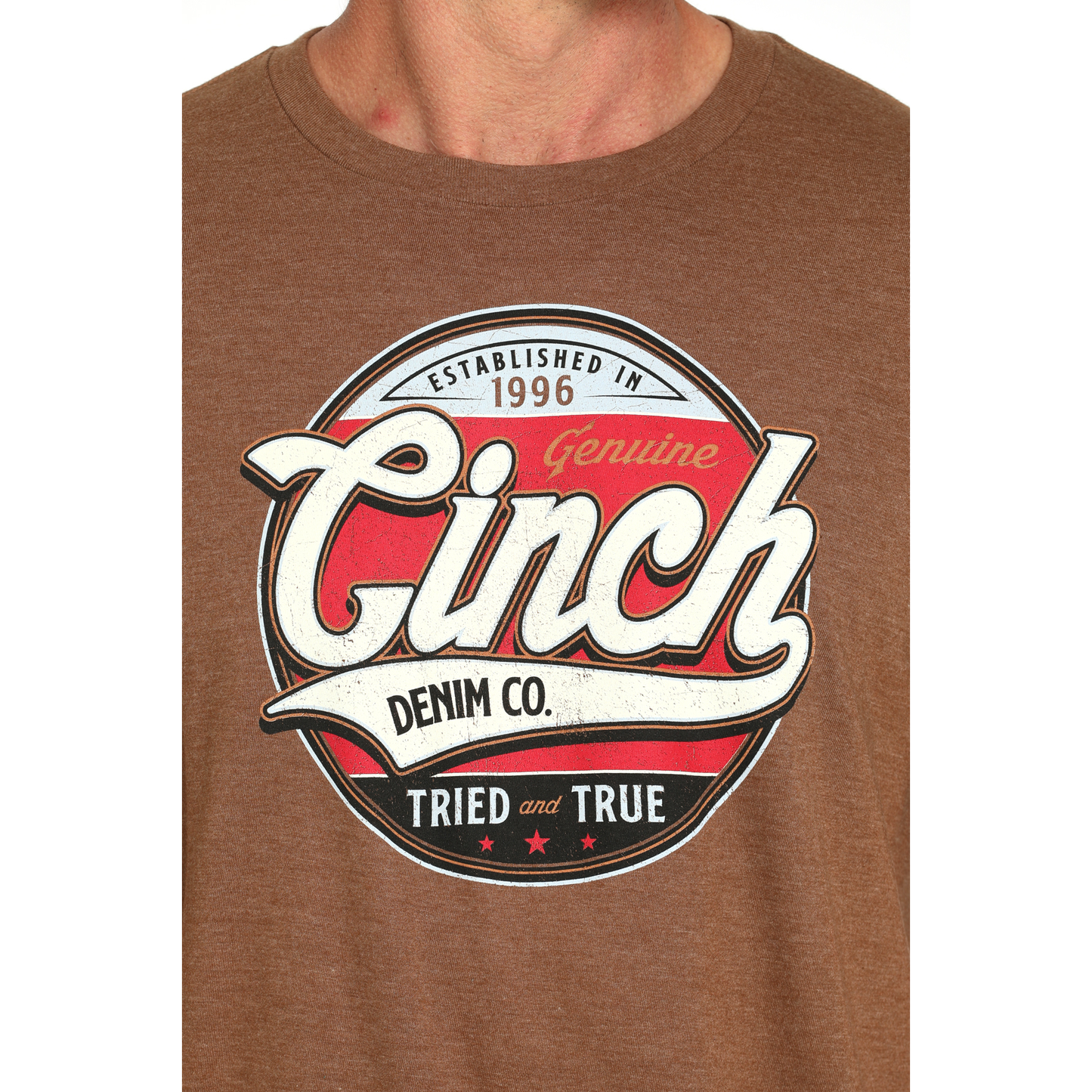 Cinch Men's Logo Graphic Brown Heather T-Shirt MTT1690685