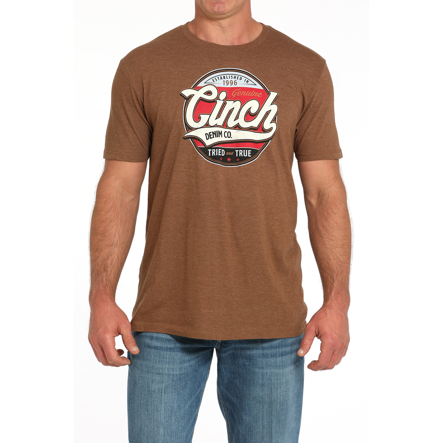 Cinch Men's Logo Graphic Brown Heather T-Shirt MTT1690685