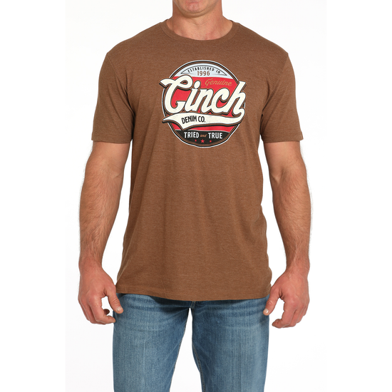 Cinch Men's Logo Graphic Brown Heather T-Shirt MTT1690685
