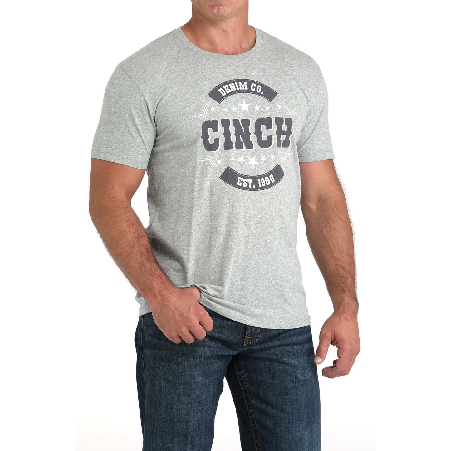 Cinch Men's Short Sleeve Gray Logo Graphic T-Shirt MTT1690690
