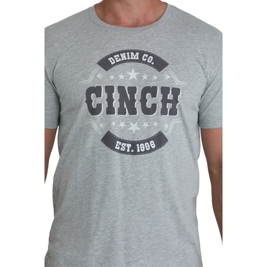 Cinch Men's Short Sleeve Gray Logo Graphic T-Shirt MTT1690690