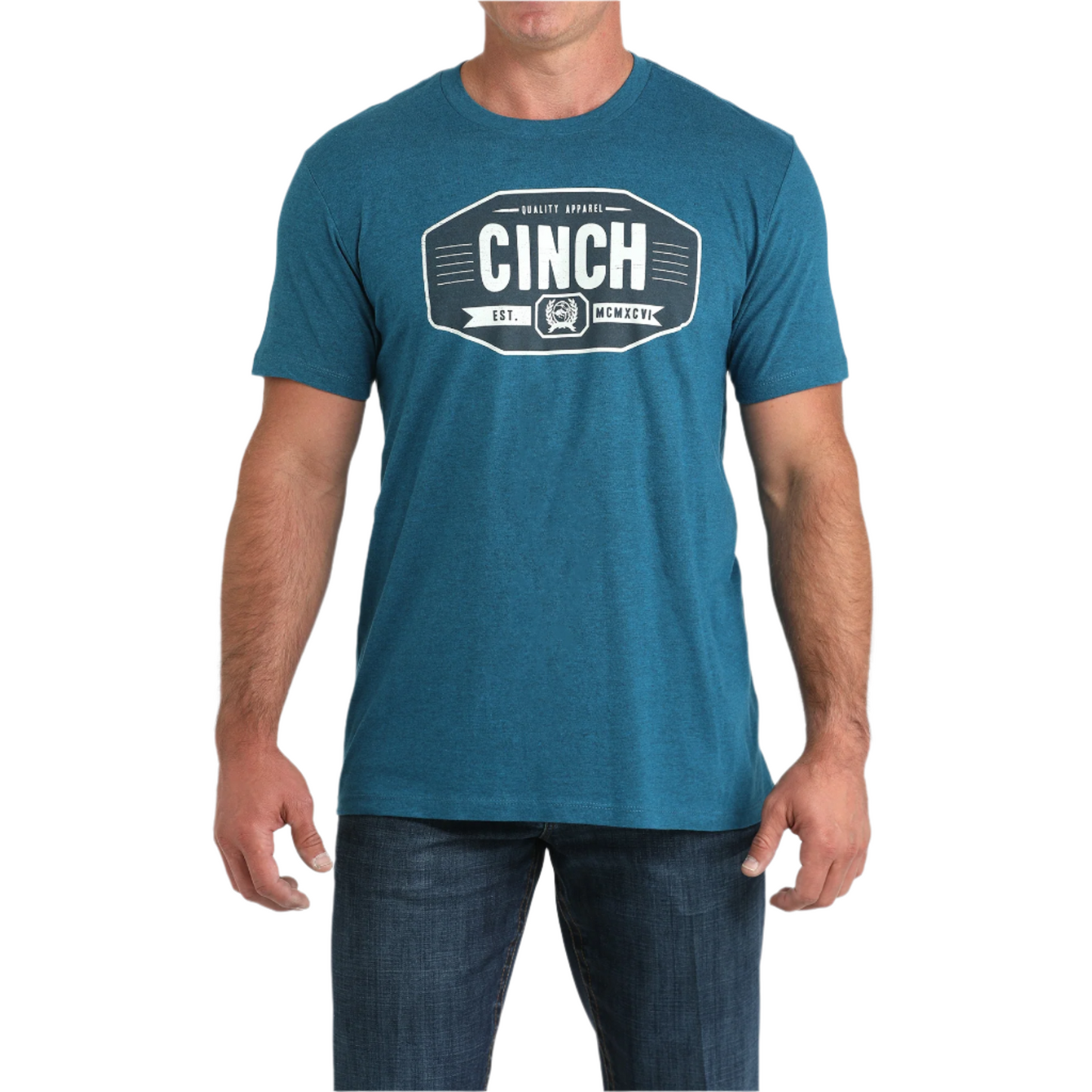 Cinch Men's Teal Heather Logo Graphic T-Shirt MTT1690692
