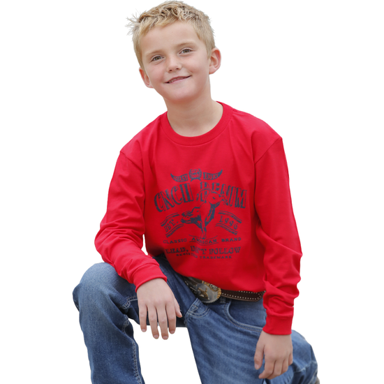 Cinch Youth Boy's Red Easy Eight Graphic T-Shirt MTT7630017