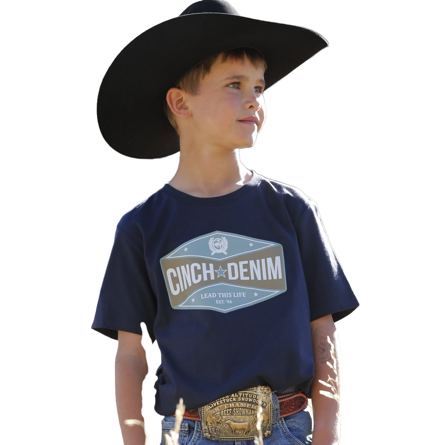 Cinch Youth Boy's Short Sleeve Navy Blue T-Shirt MTT7670149
