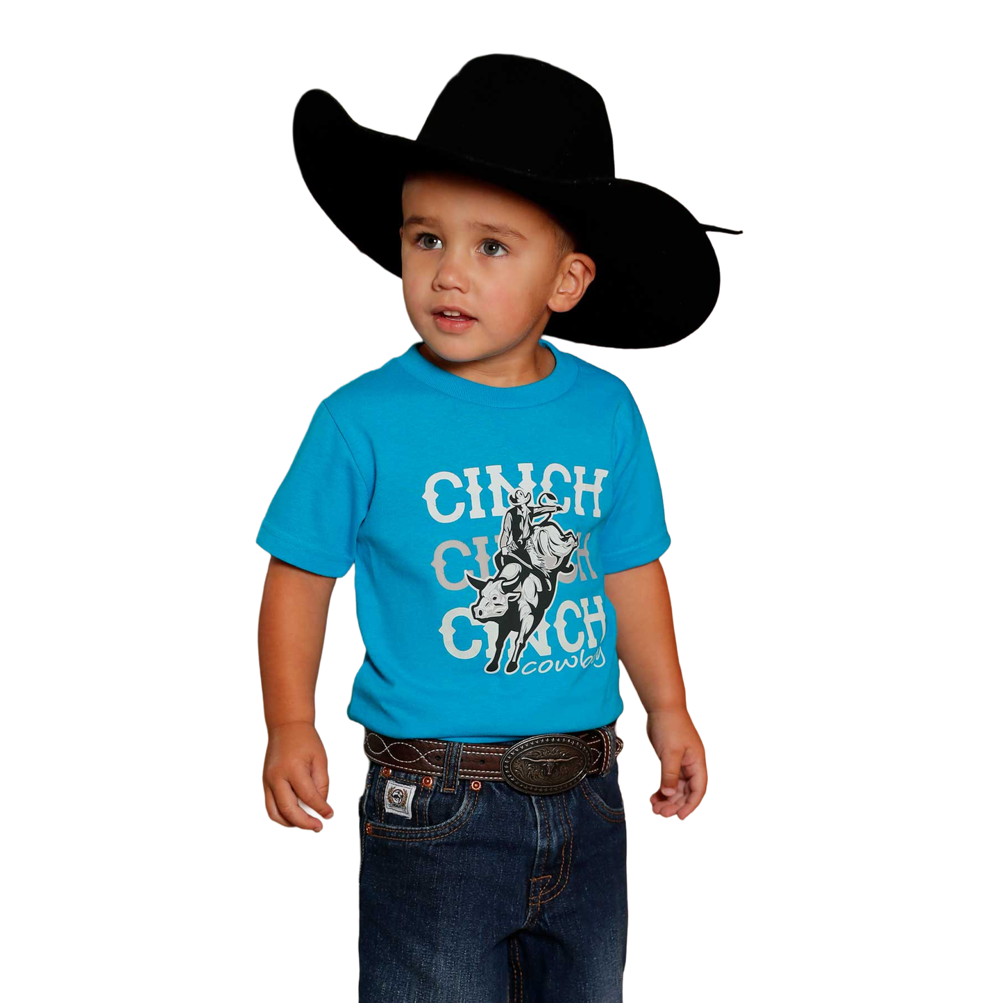 Cinch Infant Boy's Teal Cowboy Logo Graphic T-Shirt MTT7672063