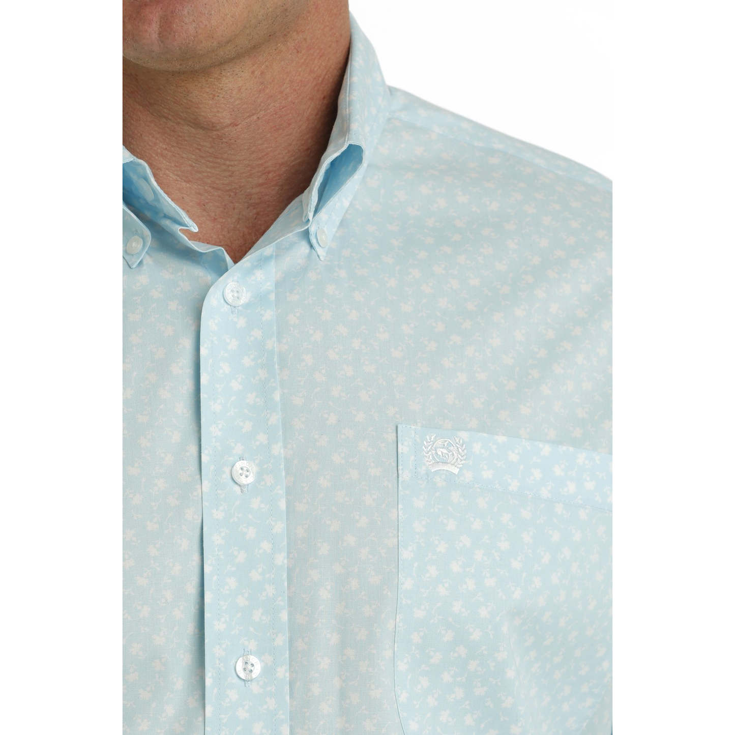 Cinch Men's Stretch Thistle Light Blue Button Down Shirt MTW1105732