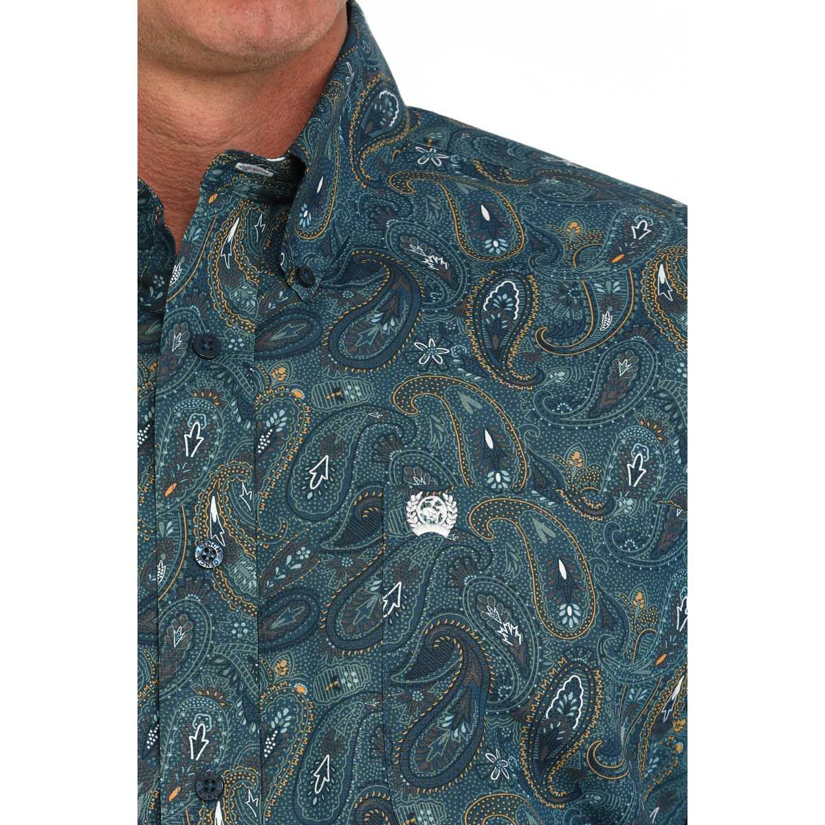 Cinch Men's Blue Paisley Button Down Western Shirt MTW1105888