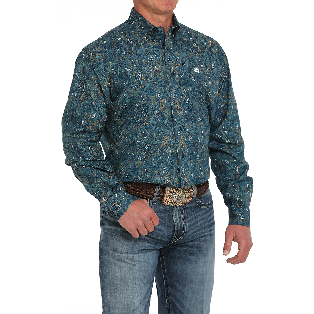 Cinch Men's Blue Paisley Button Down Western Shirt MTW1105888
