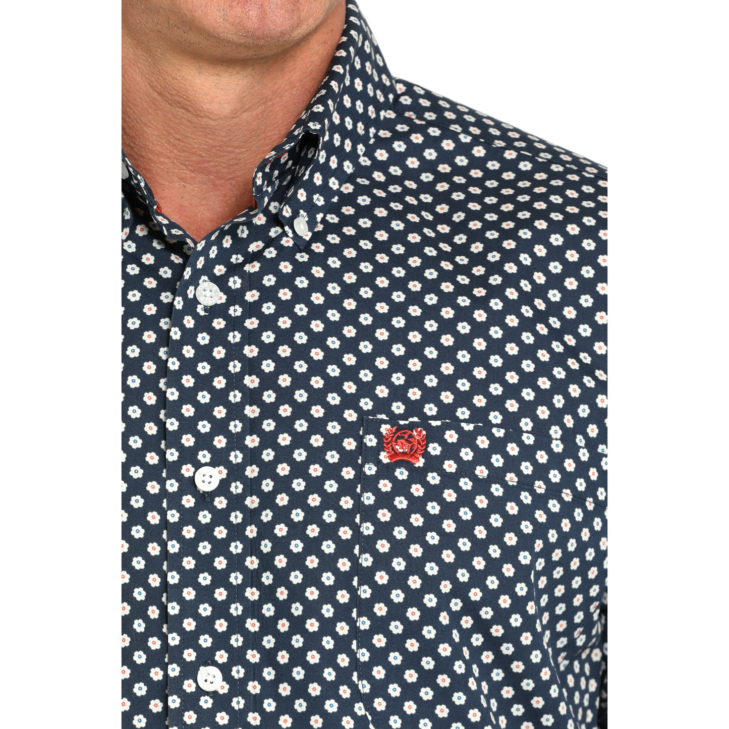 Cinch Men's Navy Flower Print Button Down Shirt MTW1105939