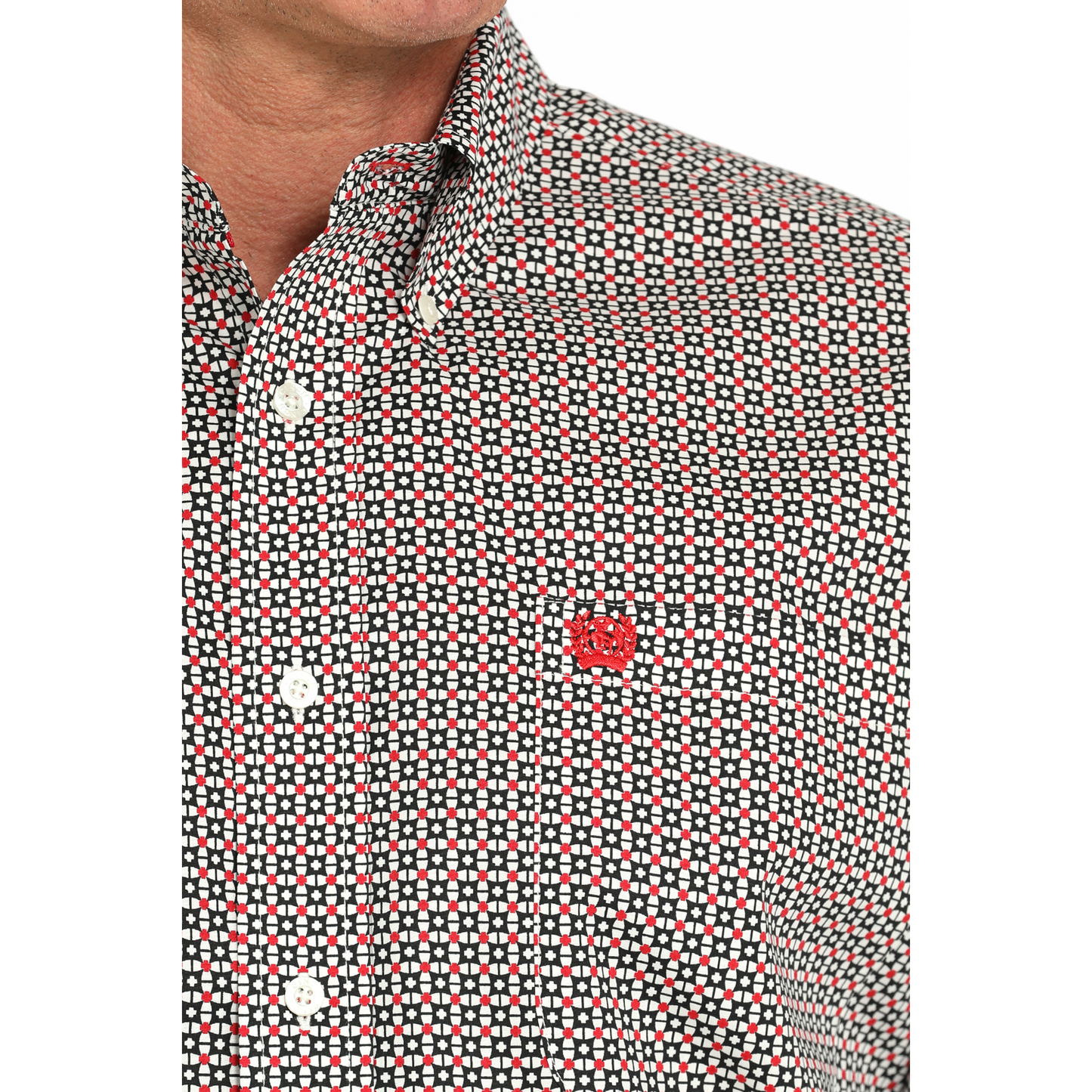 Cinch Men's Geometric Graphic Cream Button Down Shirt MTW1105943