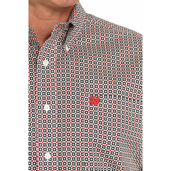 Cinch Men's Geometric Graphic Cream Button Down Shirt MTW1105943