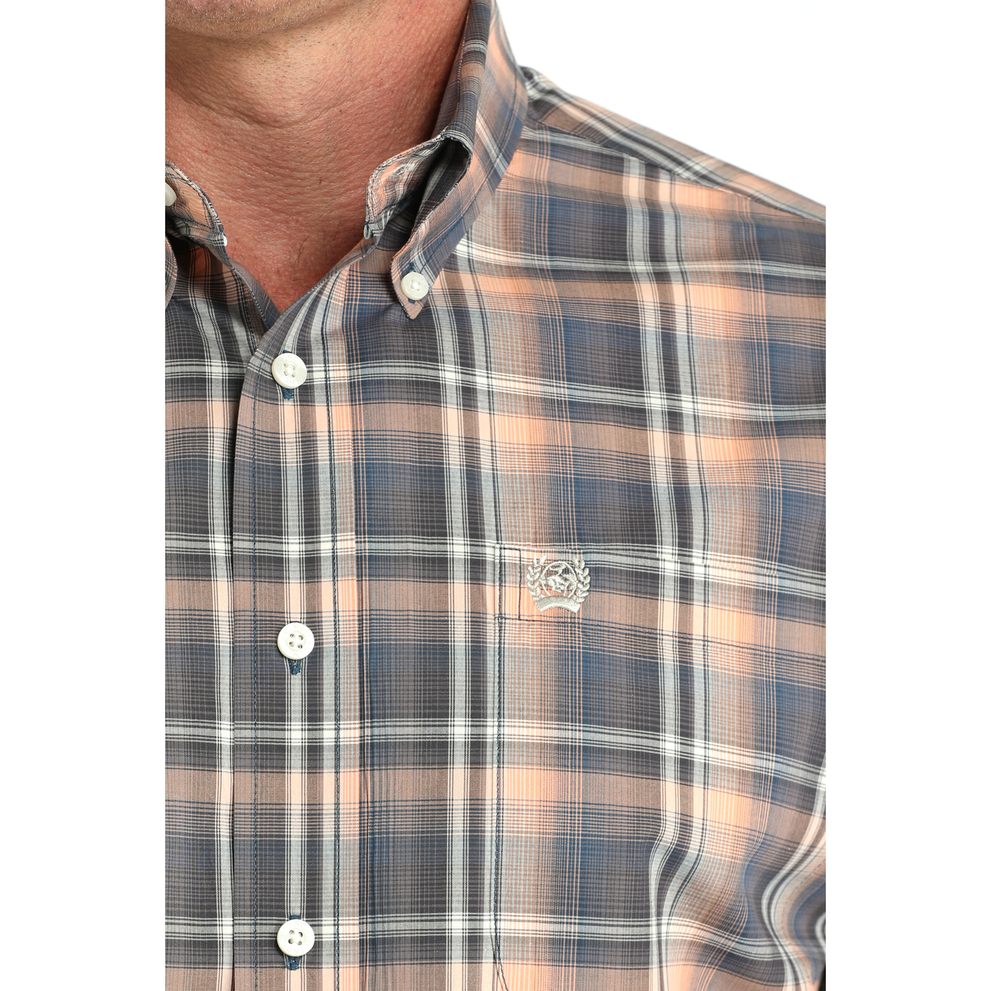 Cinch Men's Multicolor Plaid Print Button Down Shirt MTW1105965