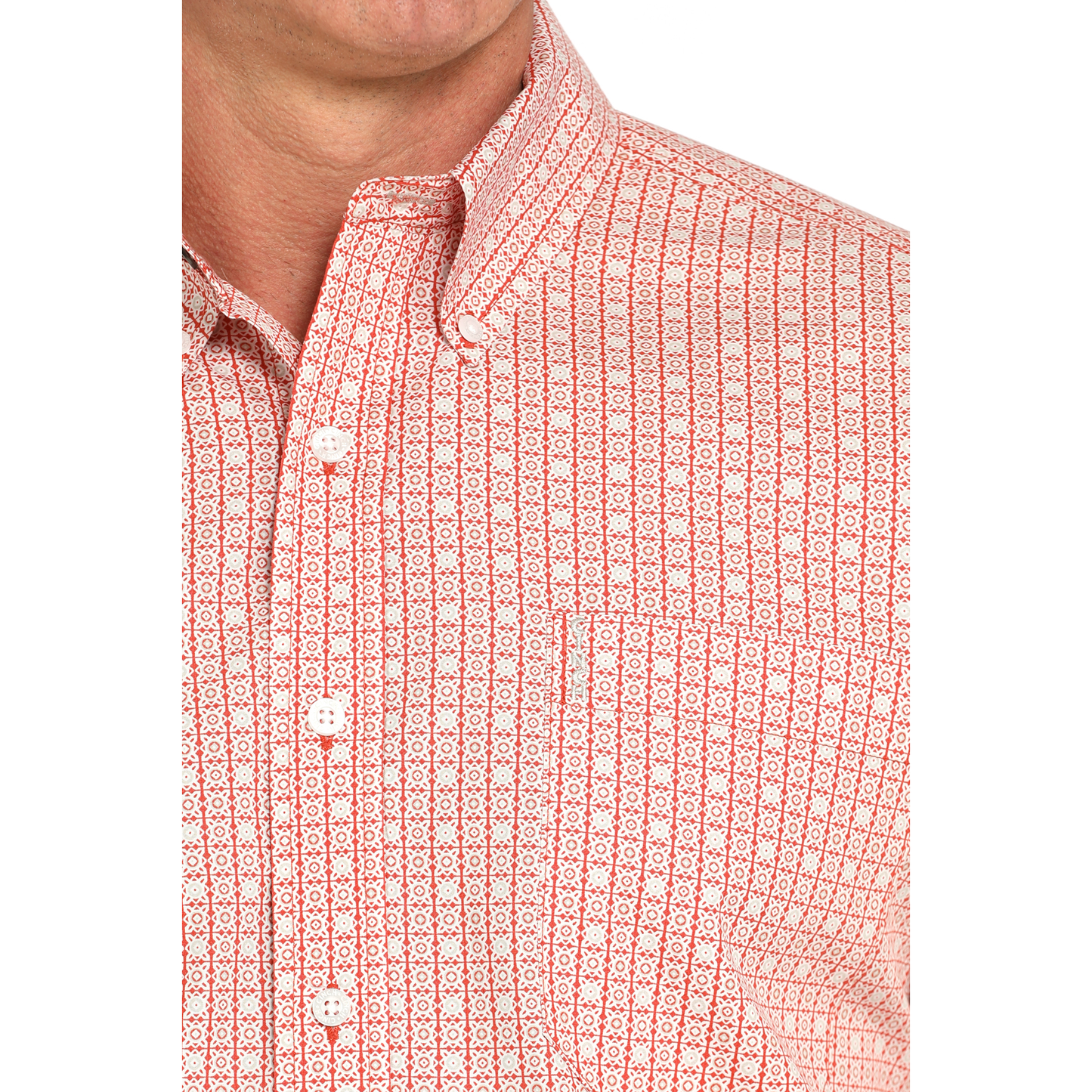 Cinch Men's Red Modern Print Button Down Shirt MTW1347134