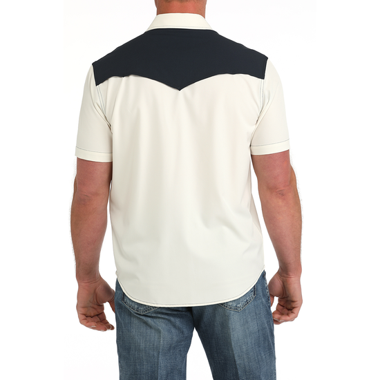 Cinch Men's Cream Retro Camp Snap Button Down Shirt MTW1402008