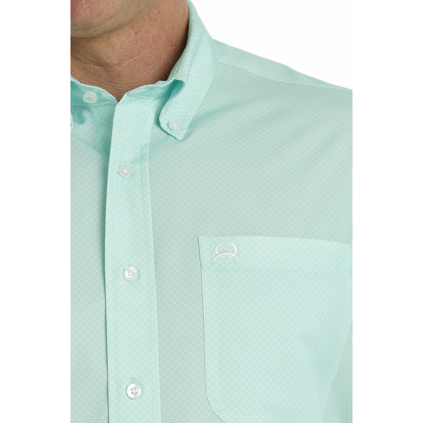 Cinch Men's Arena Flex Mint Short Sleeve Button Down Shirt MTW1704129