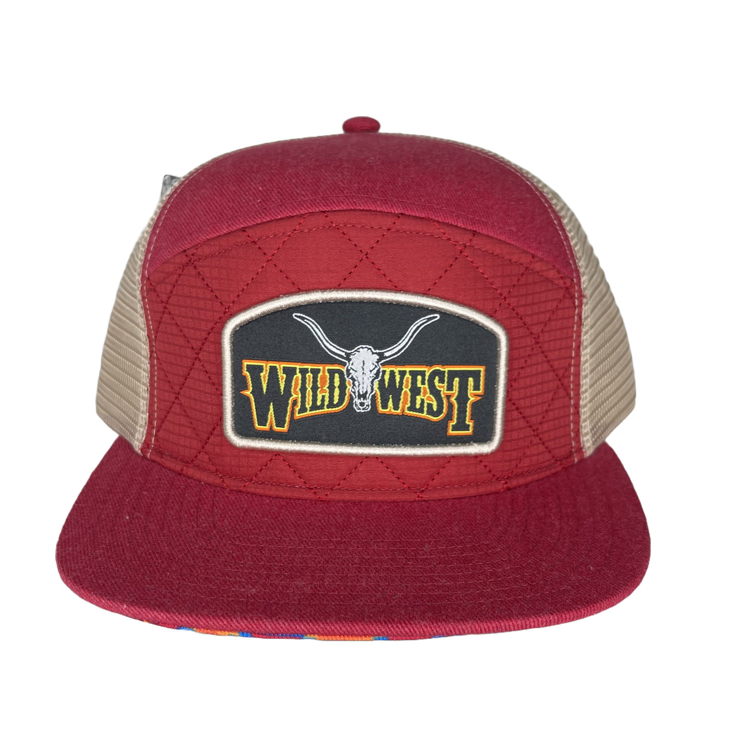 Wild West Logo Graphic Crimson Red Trucker Cap MV3093-RD