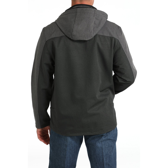 Cinch Men's Black & Charcoal Grey Hooded Softshell Jacket MWJ1593002