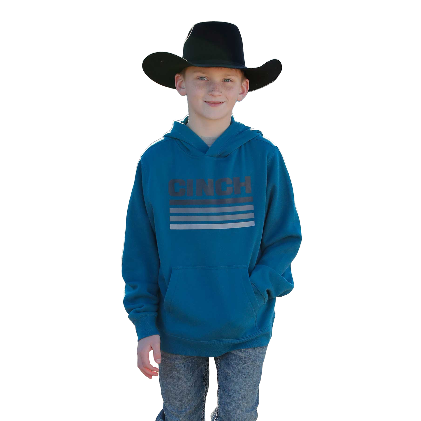 Cinch Youth Boy's Teal Logo Graphic Pullover Hoodie MWK7510009