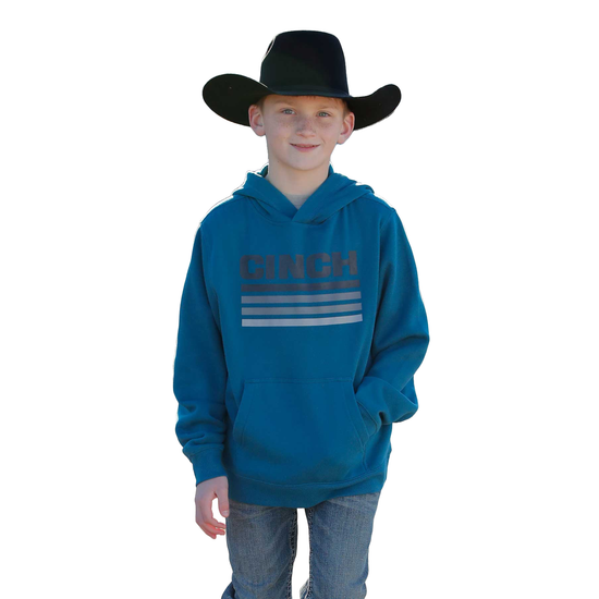 Cinch Youth Boy's Teal Logo Graphic Pullover Hoodie MWK7510009
