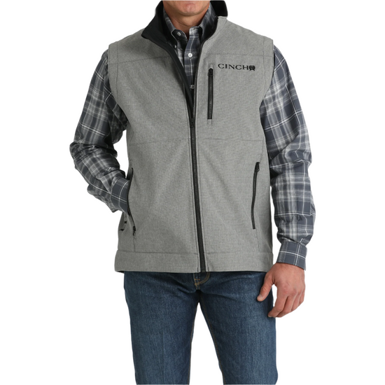 Cinch Men's Grey Striped Bonded Vest MWV1515023