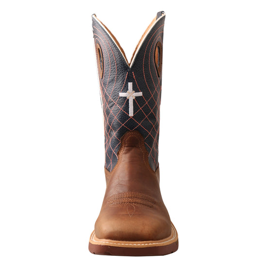 Twisted X Men's 12" Western Mocha and Navy Work Boot MXBAW01